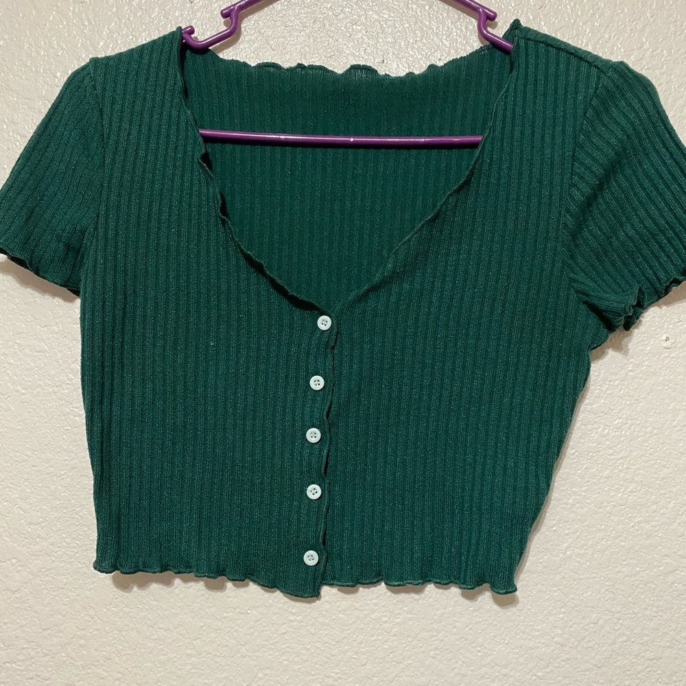 Hunter Green Crop Top